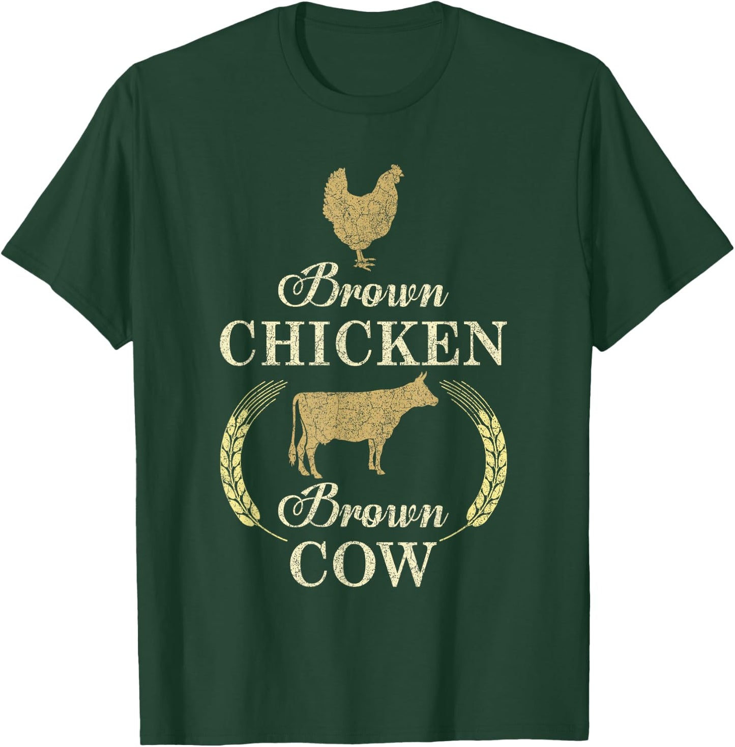 Brown Chicken Brown Cow Animals Lover Farmer T-Shirt - T-Shirt | Forest