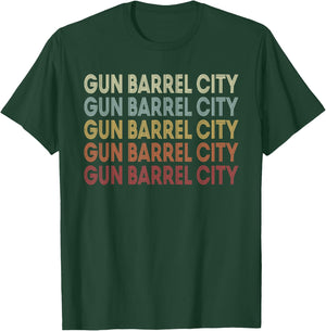 Gun-Barrel-City Texas Gun-Barrel-City TX Retro Vintage Text T-Shirt - T-Shirt | Forest