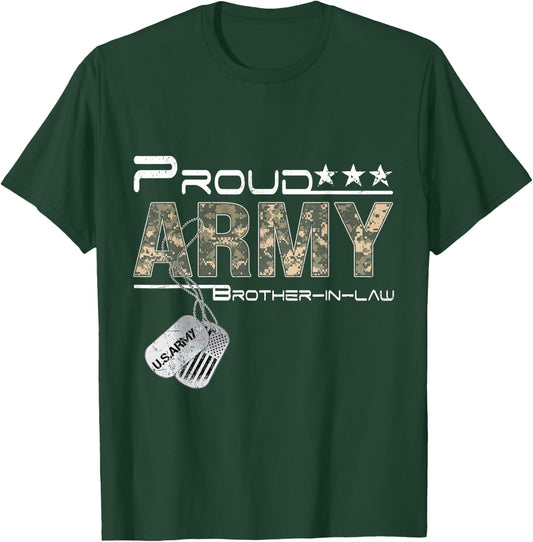 Proud Army Brother-In-Law US Army Graduation Brother-In-Law T-Shirt - T-Shirt | Forest