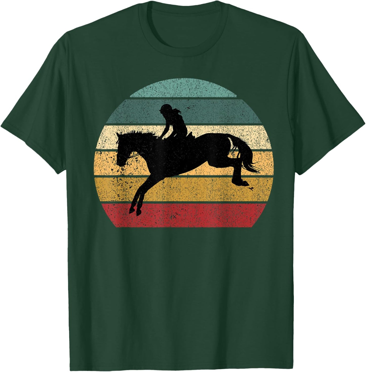 Girl Horse Riding Cowgirl Vintage Texas Ranch Equestrian T-Shirt - T-Shirt | Forest