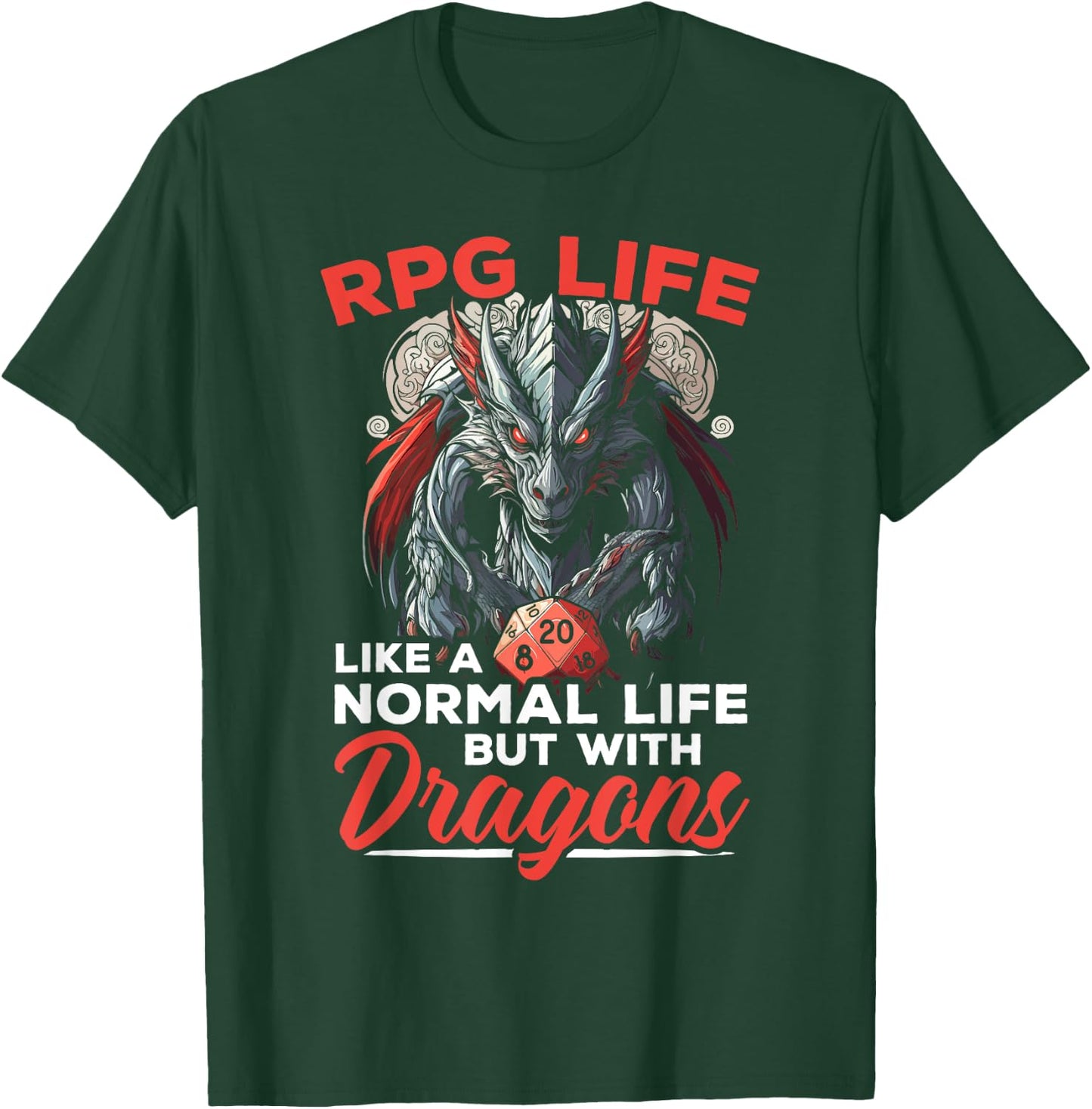 RPG Gaming Role Playing D20 Tabletop Games Funny RPG Gamer T-Shirt - T-Shirt | Forest