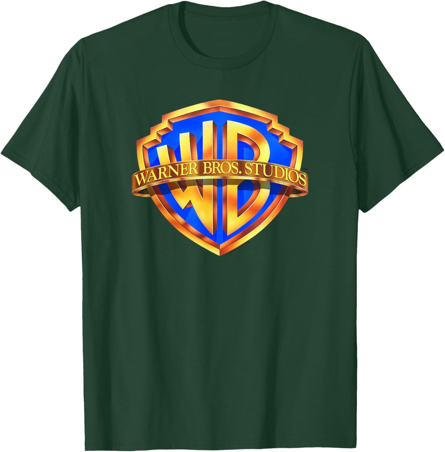 WB100 Warner Bros. Modern Classic Movie Studio Logo T-Shirt - T-Shirt | Forest