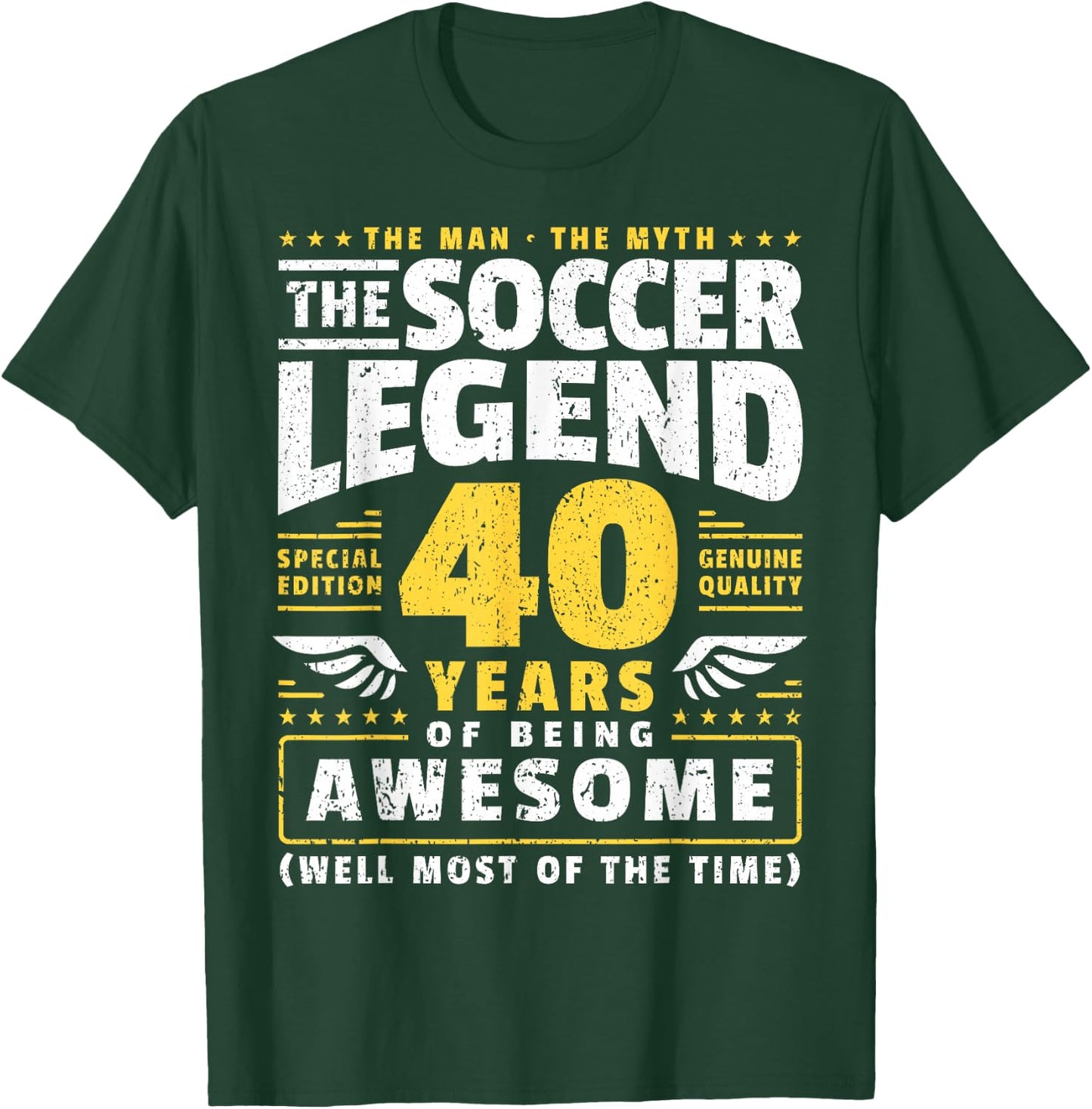 40th Birthday Soccer Player 40 Years T-Shirt - T-Shirt | Forest