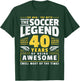 40th Birthday Soccer Player 40 Years T-Shirt - T-Shirt | Forest