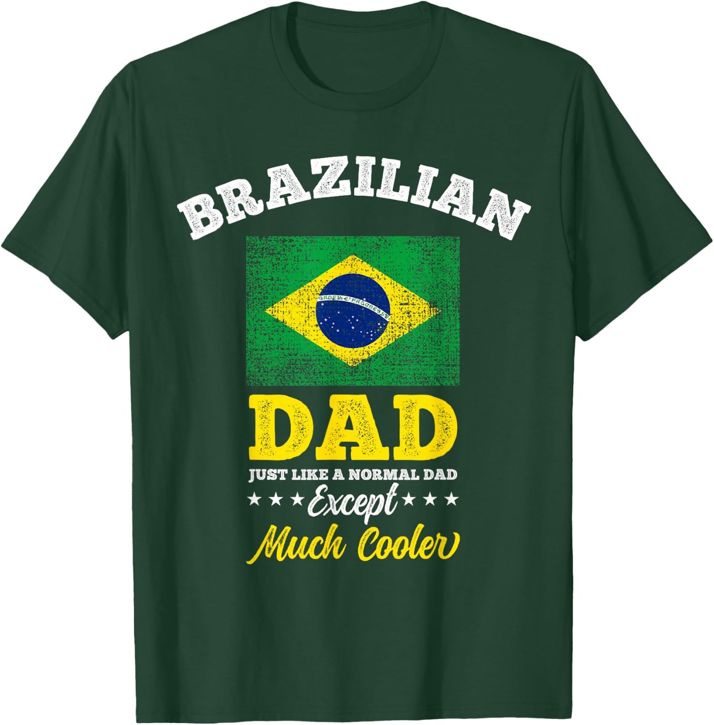 Brazil Flag Fathers Day Brazilian Dad T-Shirt - T-Shirt | Forest