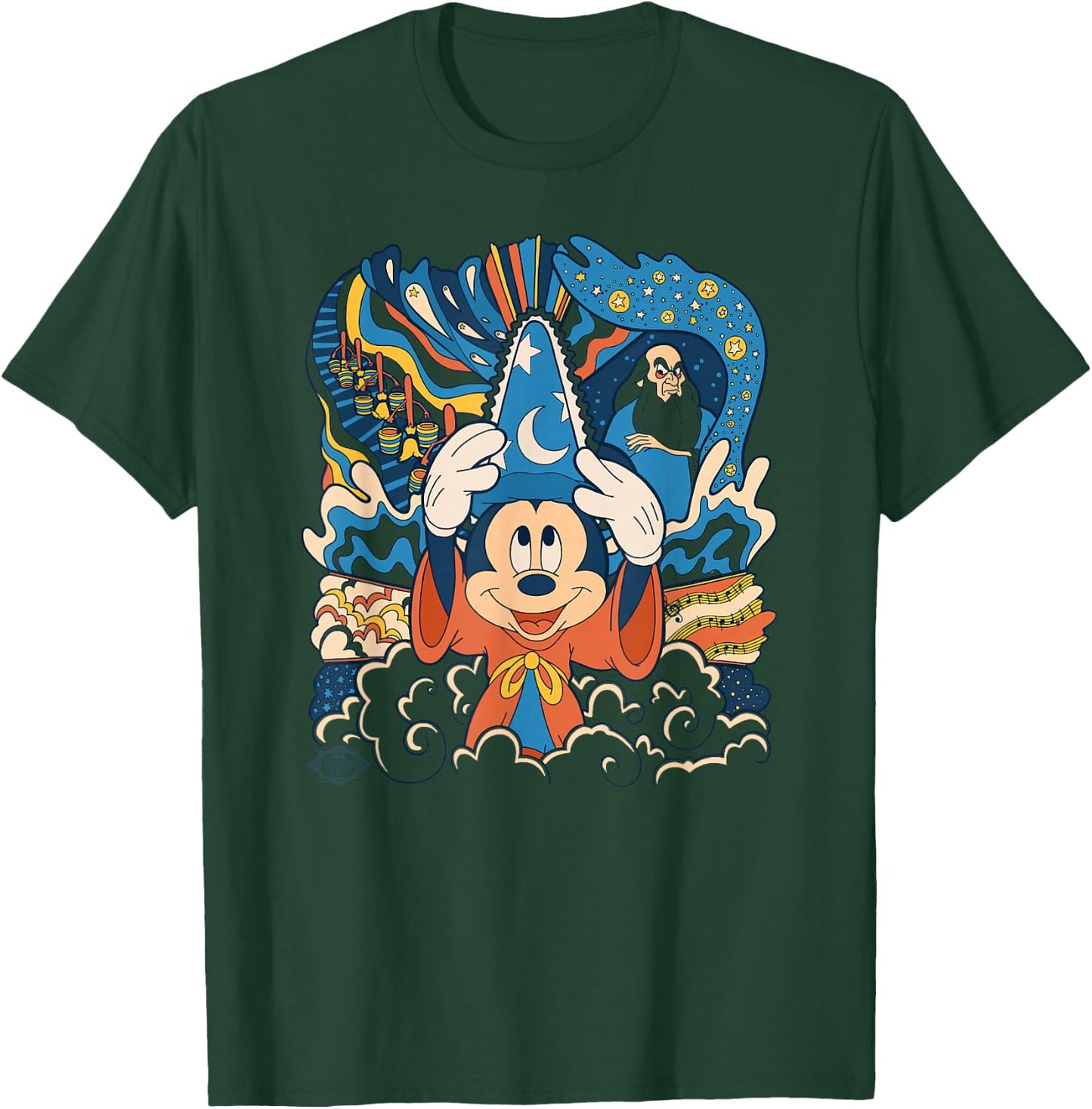 Disney Fantasia Mickey Mouse Sorcerer’s Apprentice Retro T-Shirt - T-Shirt | Forest