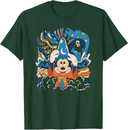 Disney Fantasia Mickey Mouse Sorcerer’s Apprentice Retro T-Shirt - T-Shirt | Forest
