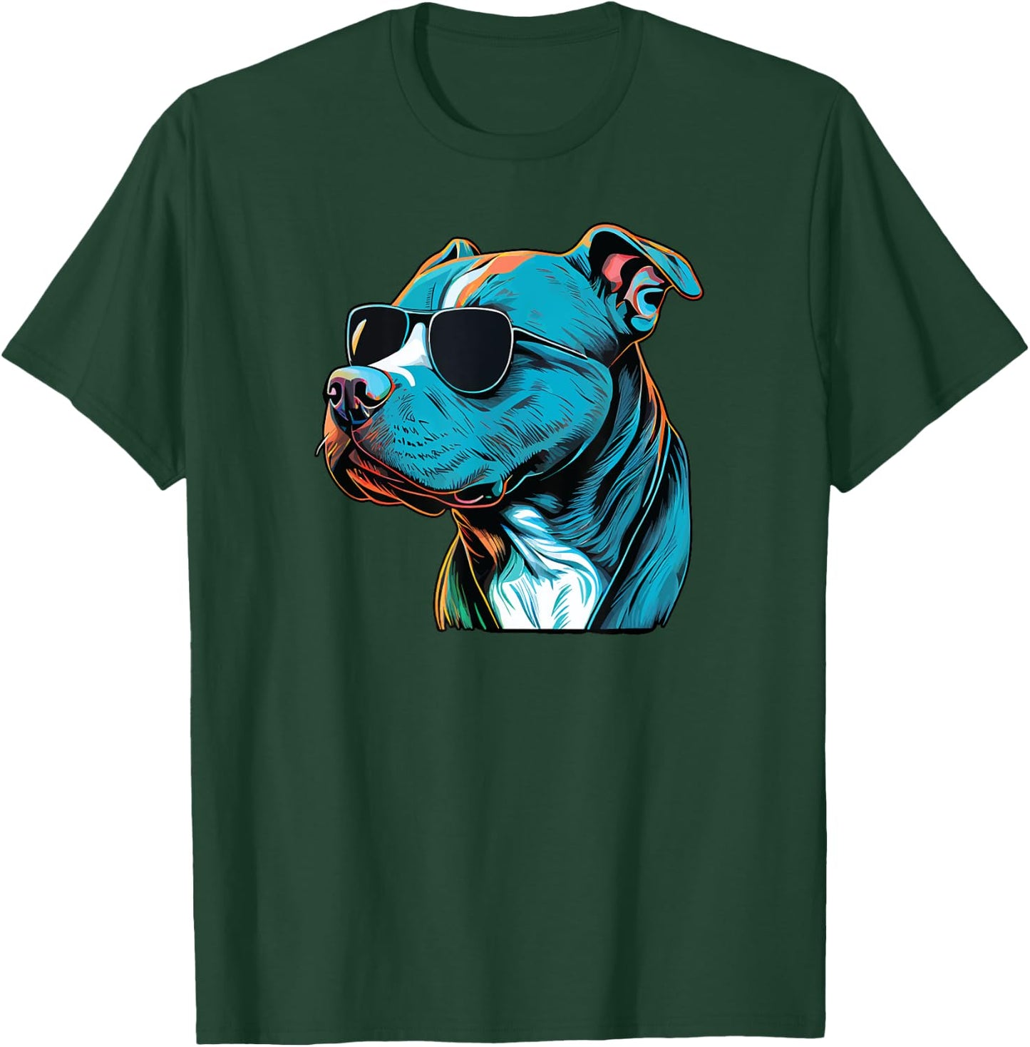 Dad Mom Cool Dog Sunglasses - Pitbull Men Women T-Shirt - T-Shirt | Forest