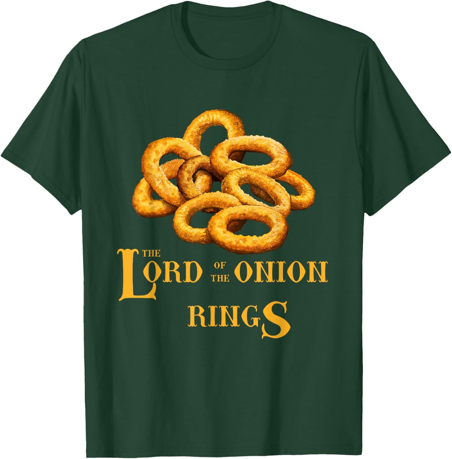 Lord Of Onion Rings Funny Foodie Movie T-Shirt - T-Shirt | Forest