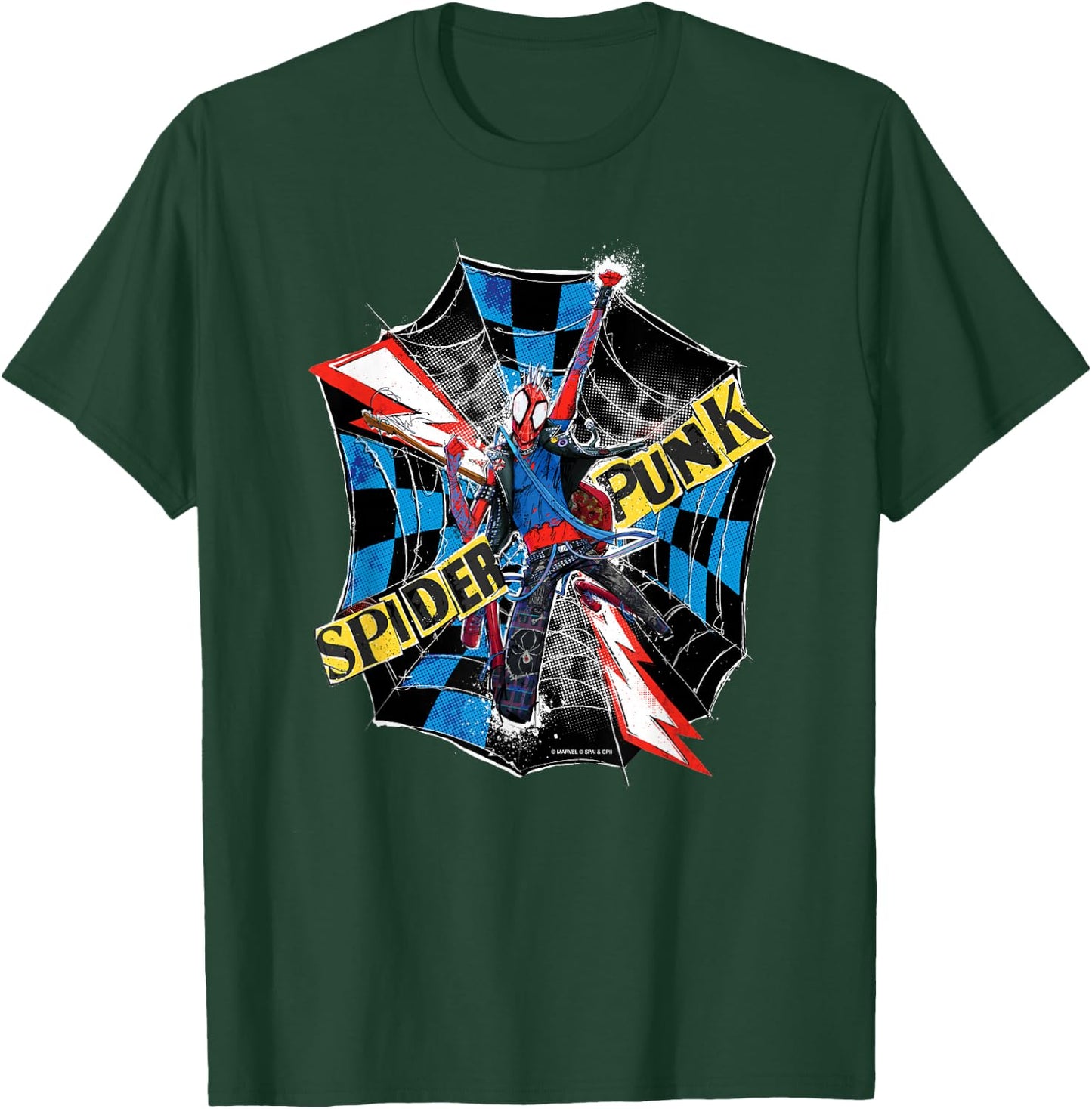 Marvel Spider-Man: Across the Spider-Verse Spider-Punk Web T-Shirt - T-Shirt | Forest