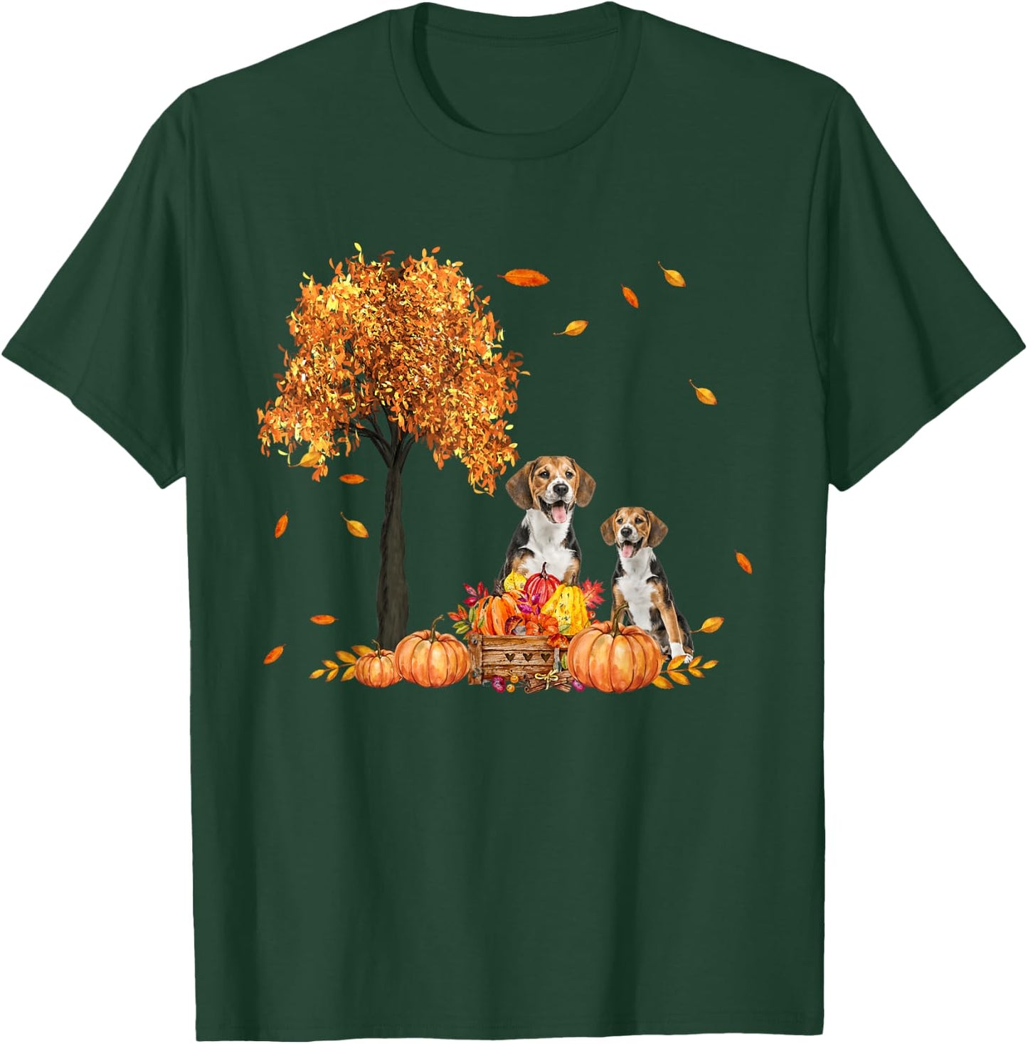 Beagle Autumn Leaf Fall Dog Lover Thanksgiving Halloween Men Women Kids T-Shirt - T-Shirt | Forest
