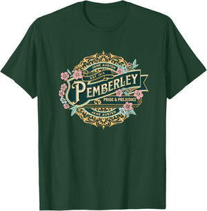 Pemberley Pride and Prejudice Jane Austen Design T-Shirt - T-Shirt | Forest