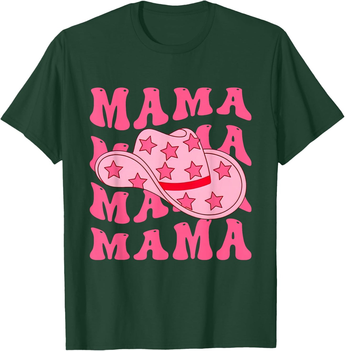 Pink Cowboy Hat Western Cowgirl Mama Groovy Country Mom T-Shirt - T-Shirt | Forest