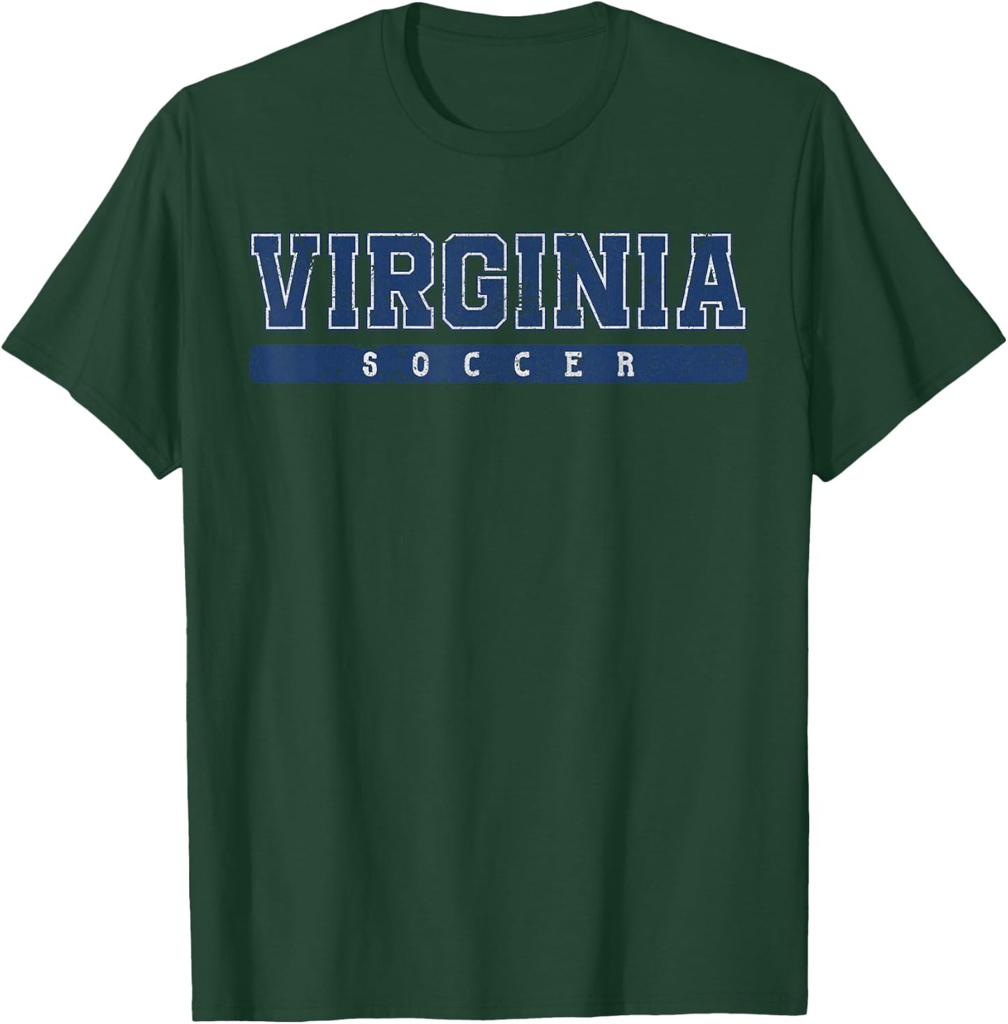 Virginia Soccer Blue Vintage Text T-Shirt - T-Shirt | Forest