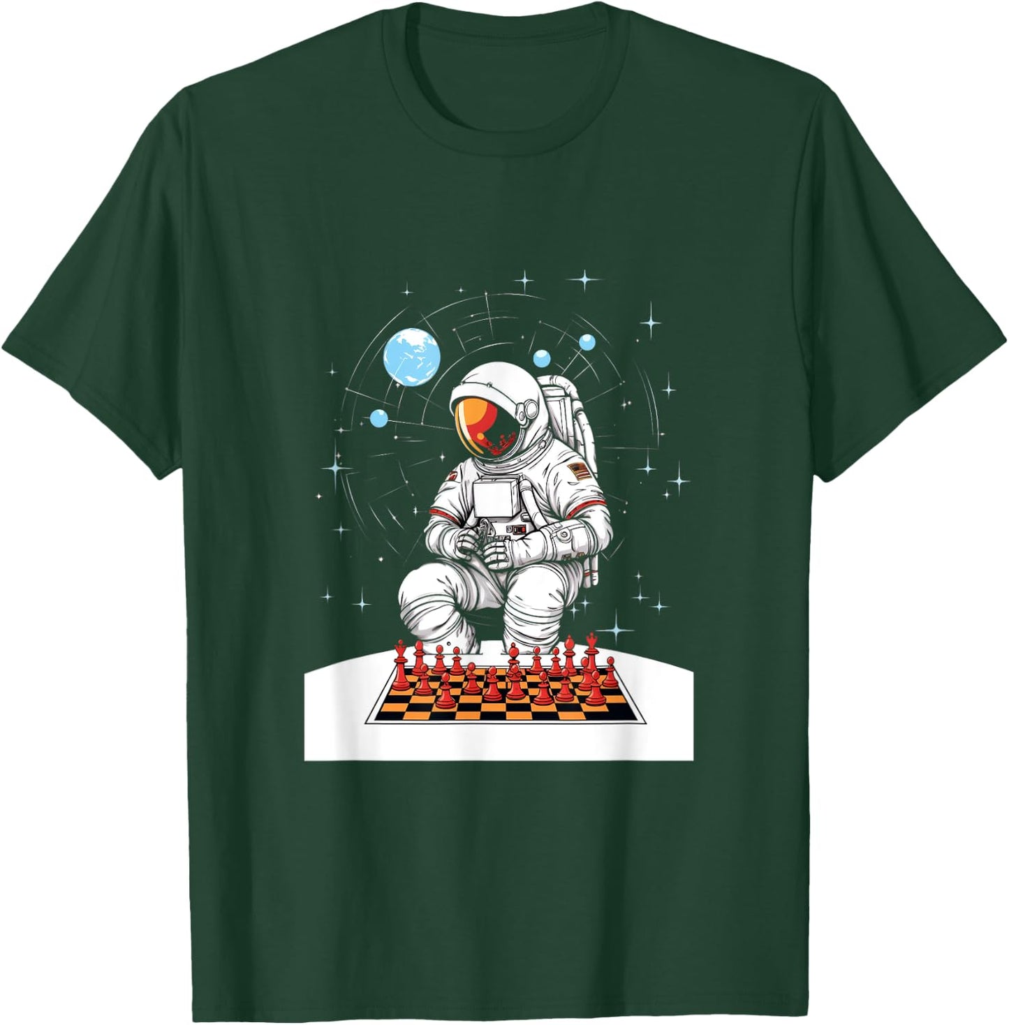 Chess player astronaut chess board chess game chess game T-Shirt - T-Shirt | Forest