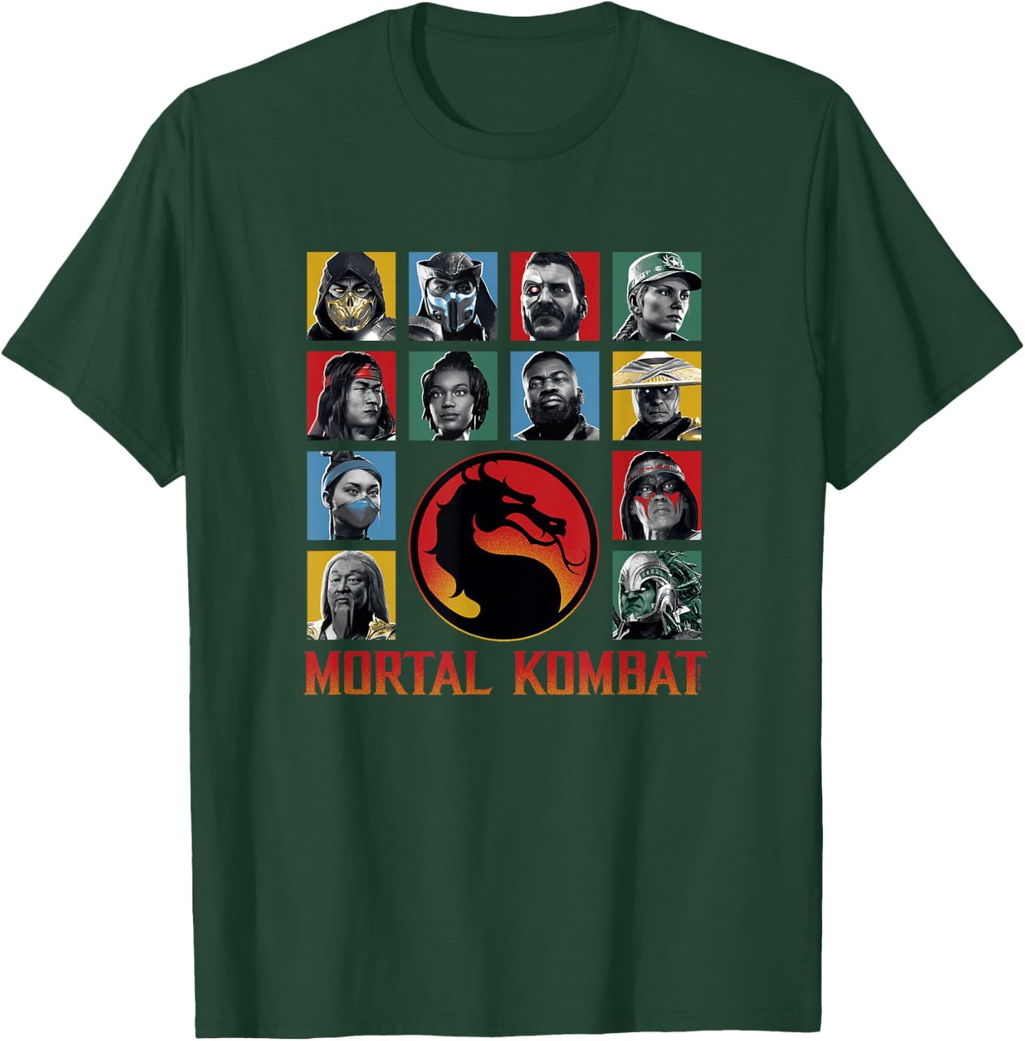 Mortal Kombat Klassic Main Fighters Characters Group Shot V3 T-Shirt - T-Shirt | Forest