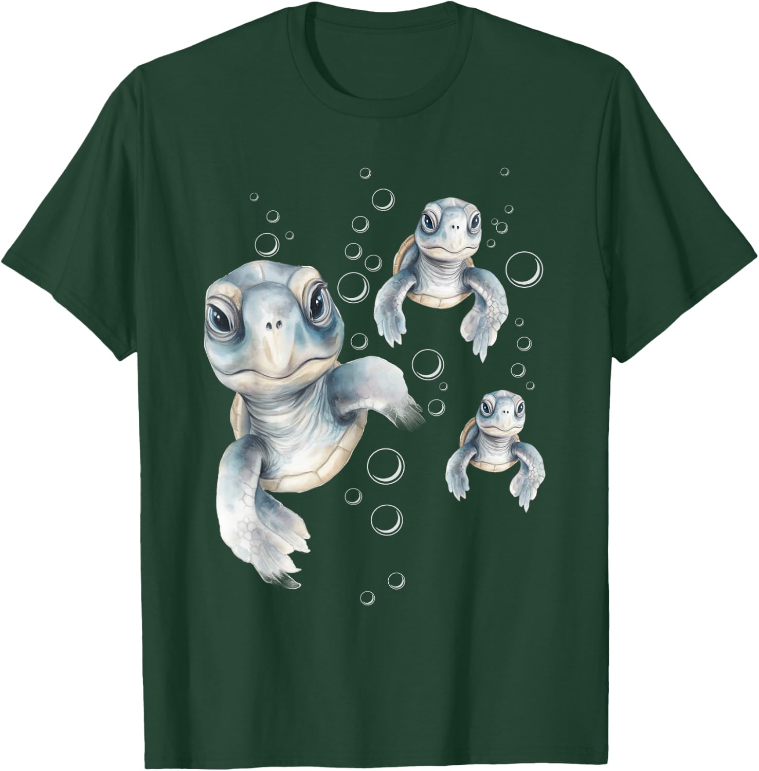 Colorful Swimming Turtles - Summer Vacation Sea Animal Lover Men Women Girls Kids T-Shirt - T-Shirt | Forest