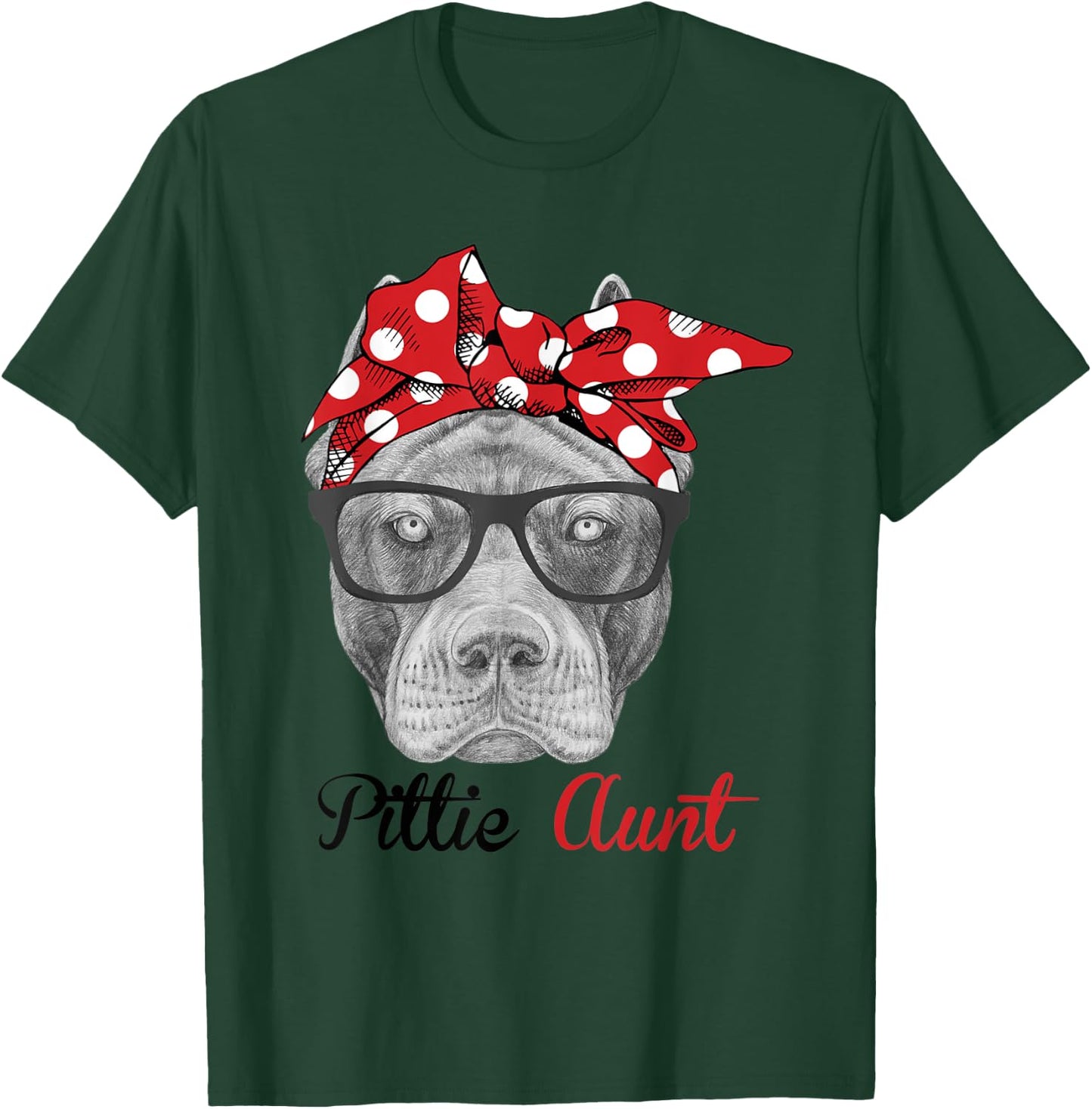 Funny Pittie Aunt Auntie Pitbull Dog Lovers Men Women Kids T-Shirt - T-Shirt | Forest