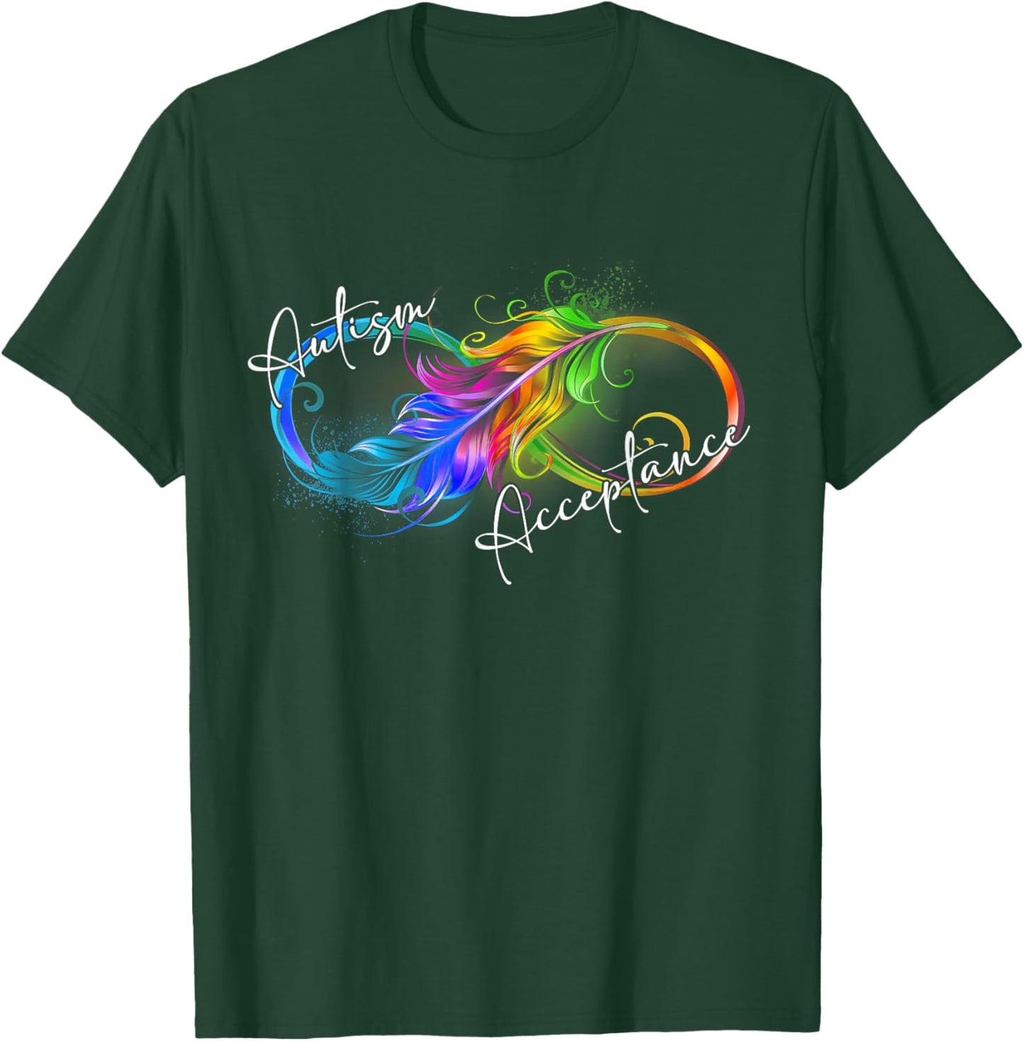 Autism Red Instead Infinity Symbol Autistic Acceptance T-Shirt - T-Shirt | Forest