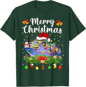 Merry Cruisemas Xmas Lighting Santa Cruise Ship Christmas T-Shirt - T-Shirt | Forest