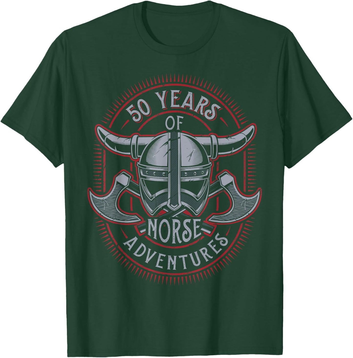 50 Years of Norse Adventures Viking 50th Birthday T-Shirt - T-Shirt | Forest