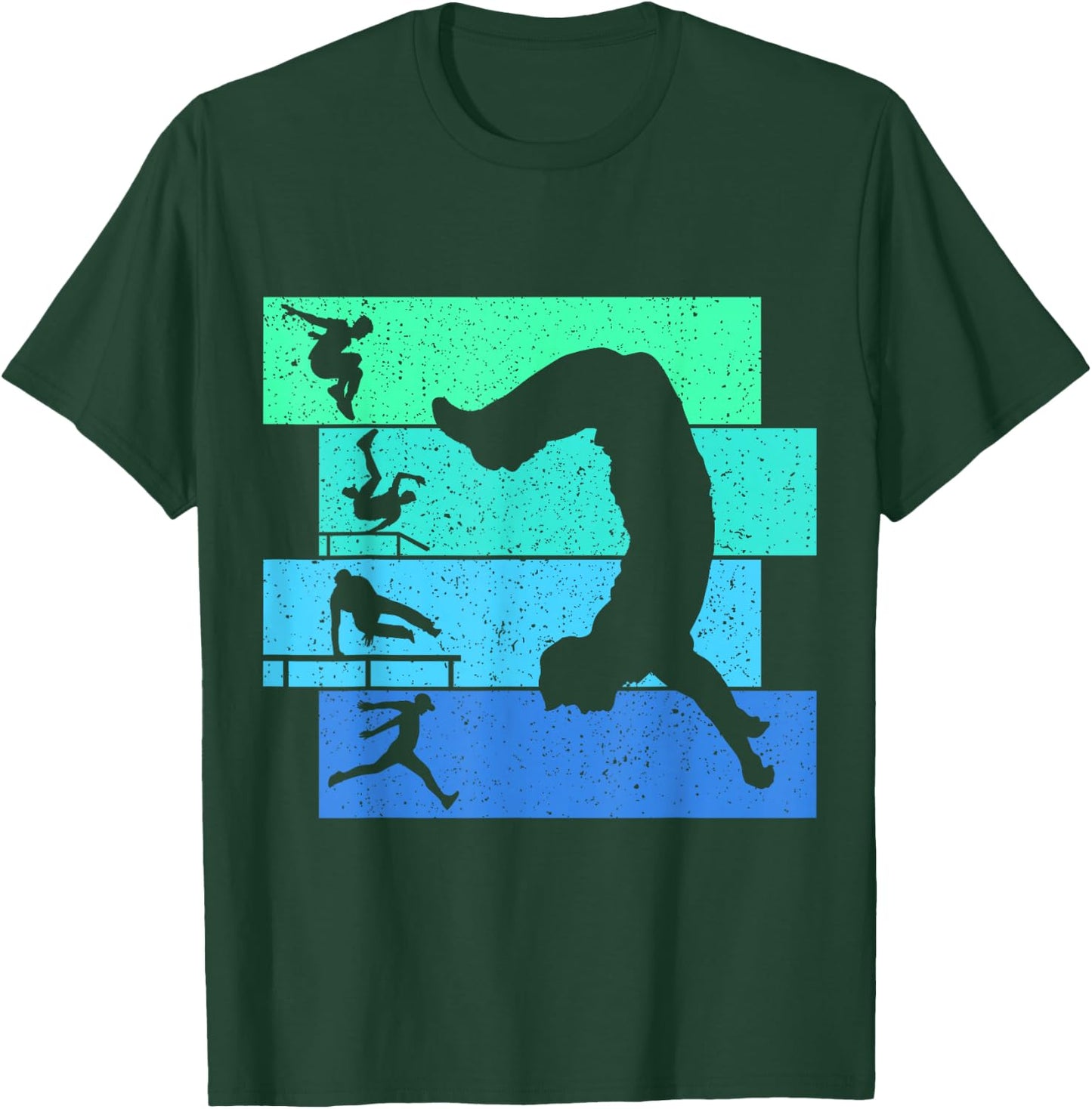 Cool Parkour & Freerunning Gifts Retro Parkour Traceur Boys Kids Men T-Shirt - T-Shirt | Forest