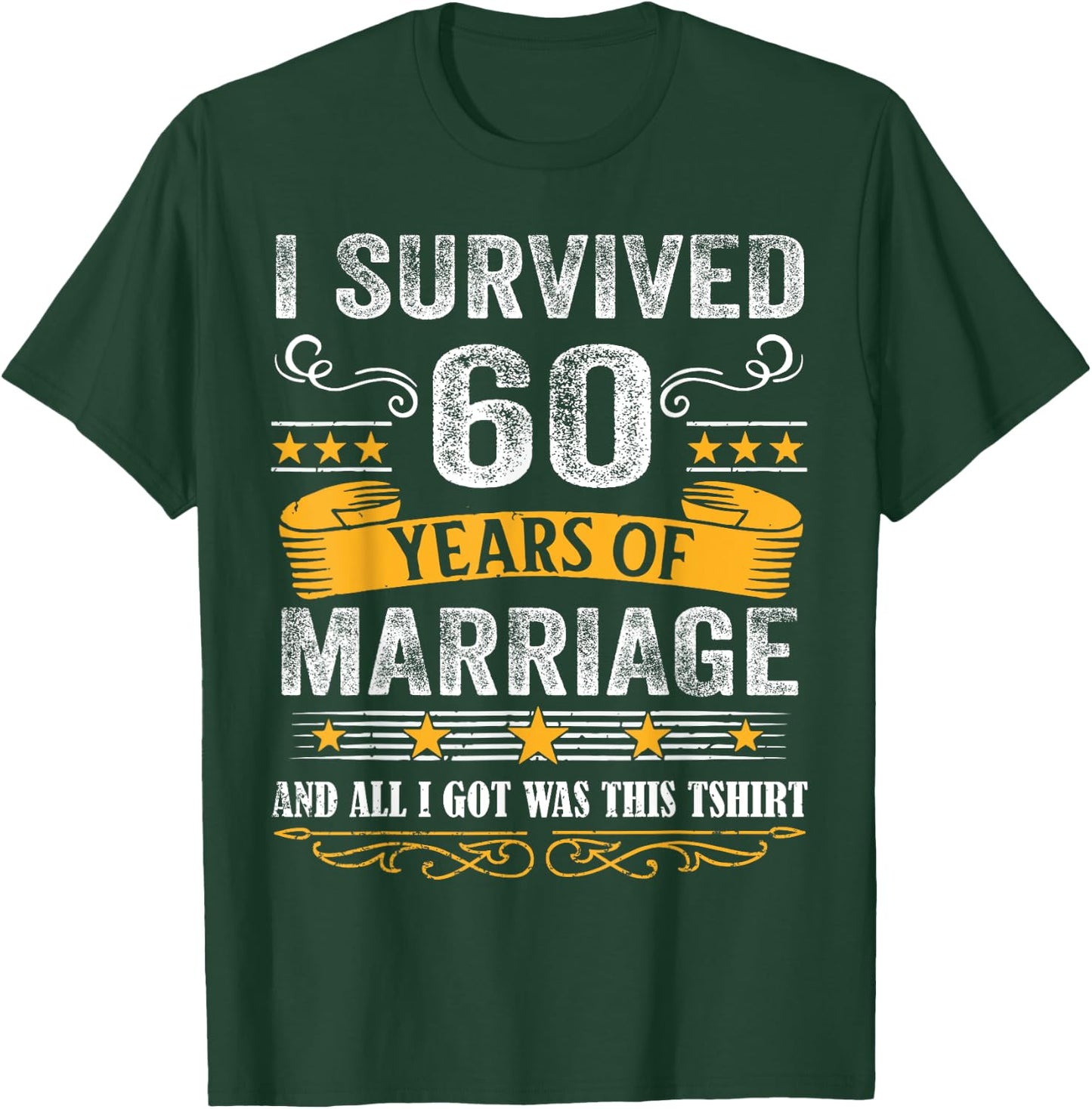 60th Wedding Anniversary shirt Couples Husband Wife 60 Years T-Shirt - T-Shirt | Forest