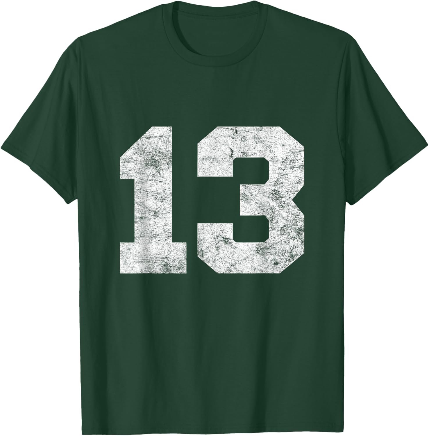 Vintage Lucky Number 13 Birthday Sports Player Team Athlete T-Shirt - T-Shirt | Forest
