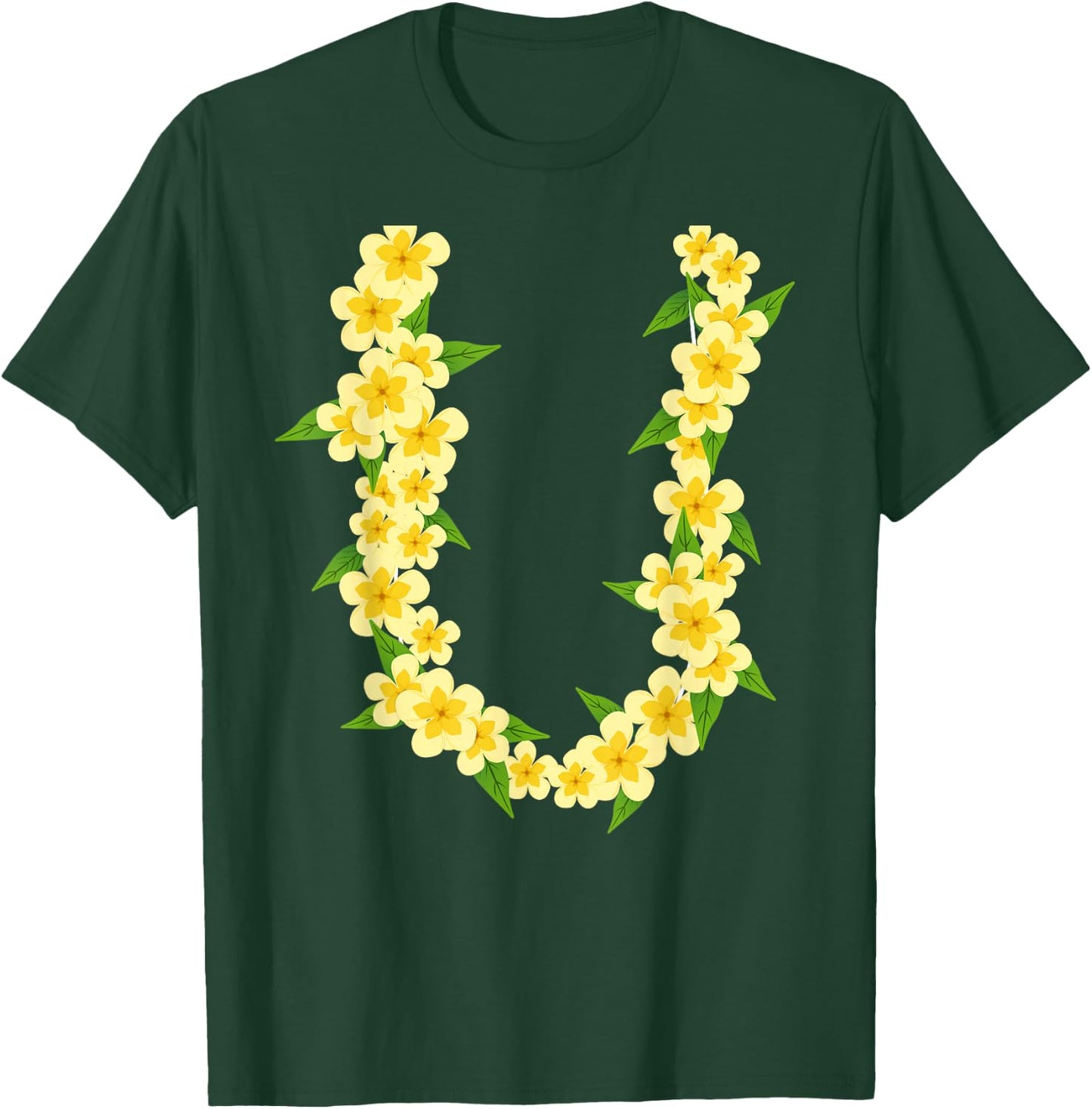 Hawaiian Flower Necklace Tropical Summer Holiday Lei T-Shirt - T-Shirt | Forest