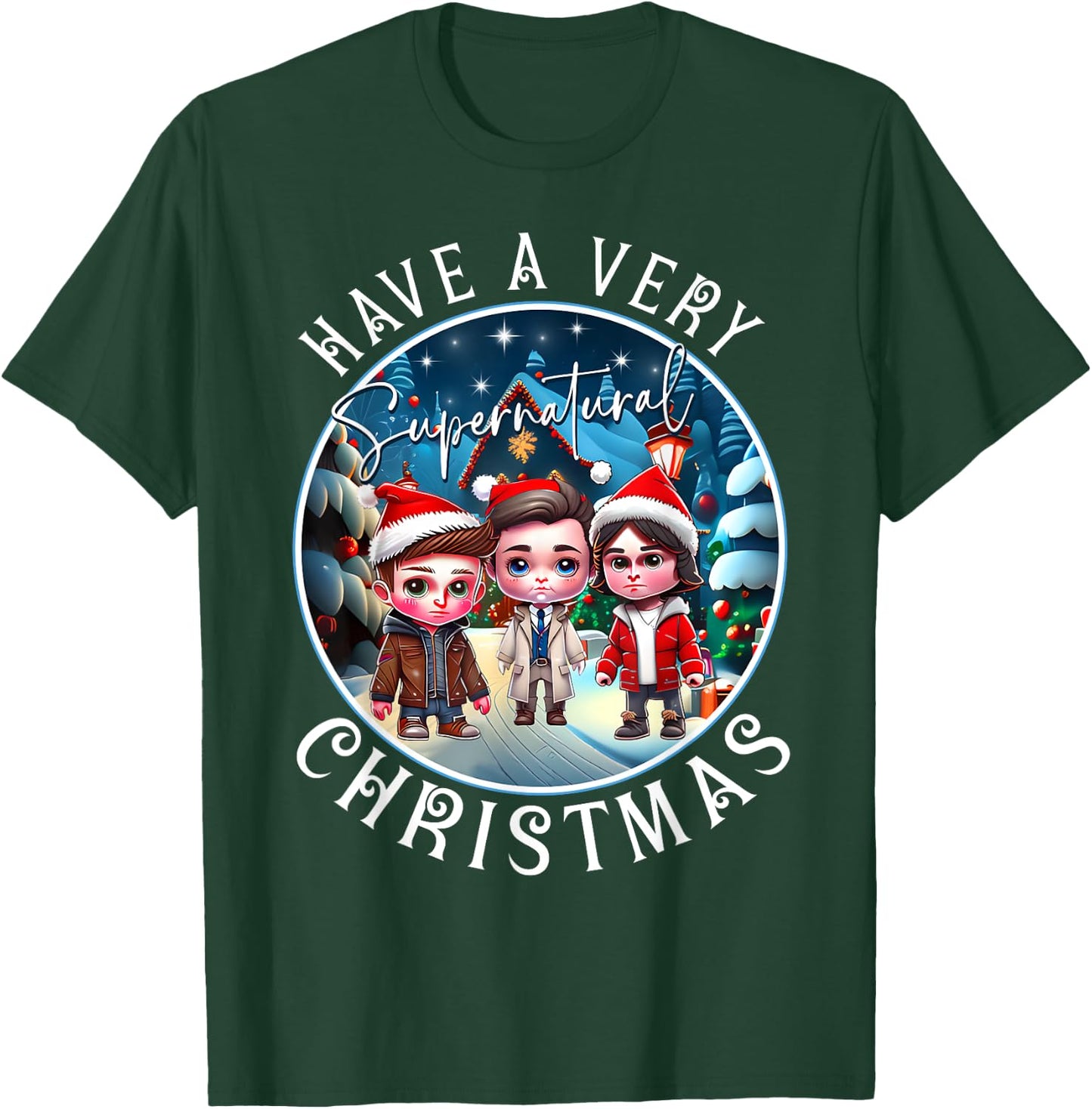 Have A Very SPN Christmas Cute Chibi T-Shirt - T-Shirt | Forest