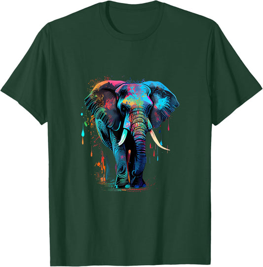 Elephant Face Colorful Pop Art Design Elephant Lovers T-Shirt - T-Shirt | Forest