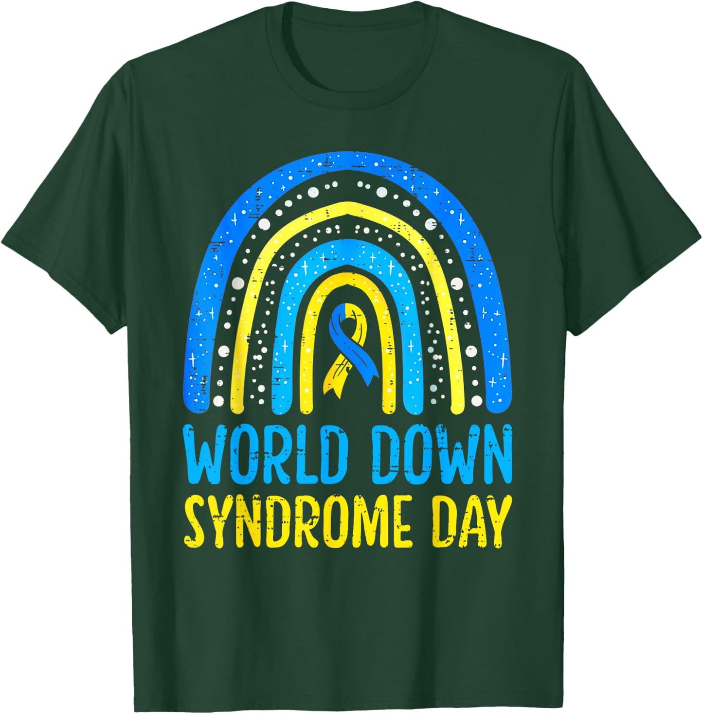 World Down Syndrome Day Awareness National T21 Month Rainbow T-Shirt - T-Shirt | Forest