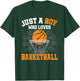Just A Boy Who Loves Basketball Player Boys Kids T-Shirt - T-Shirt | Forest