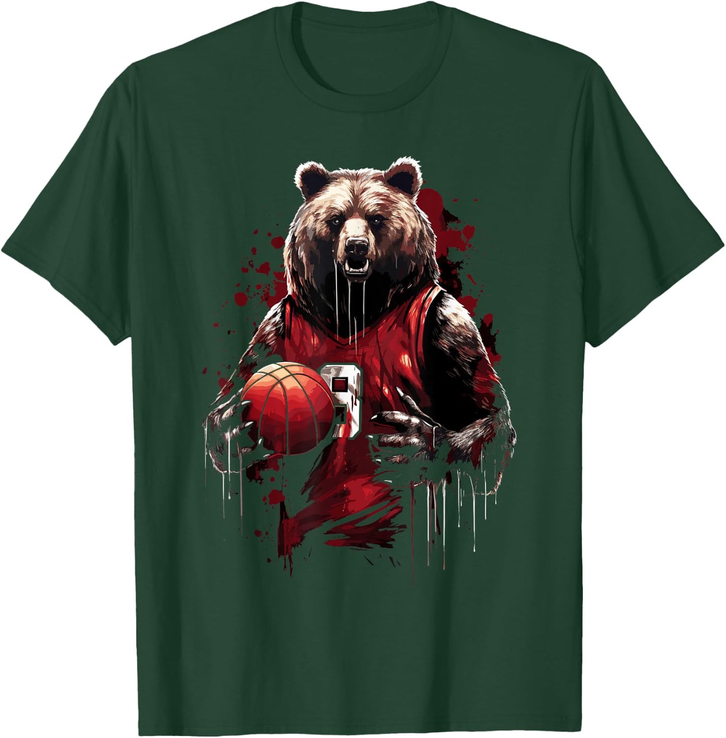 Cute teddy bear playing basketball Sport Women Kids T-Shirt - T-Shirt | Forest