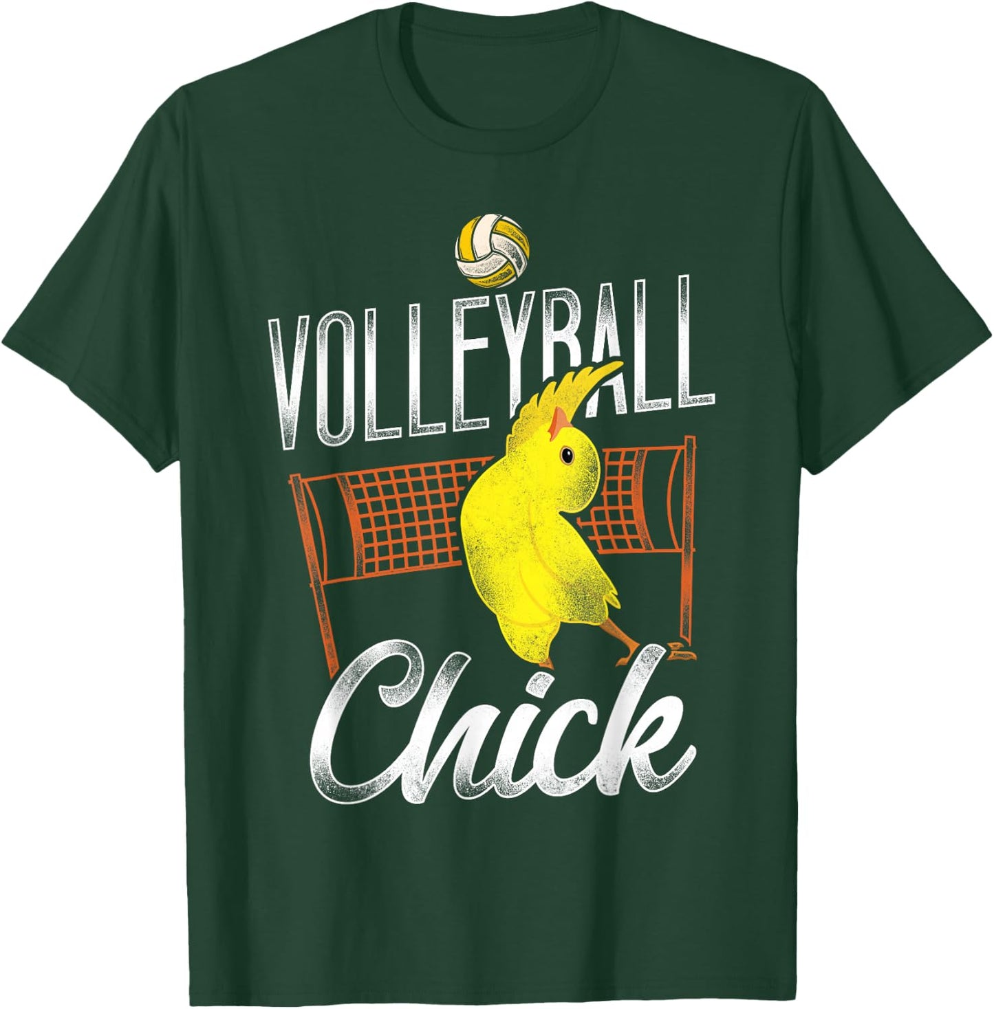 Volleyball Player Team Chicken Vintage Volleyball Chick T-Shirt - T-Shirt | Forest