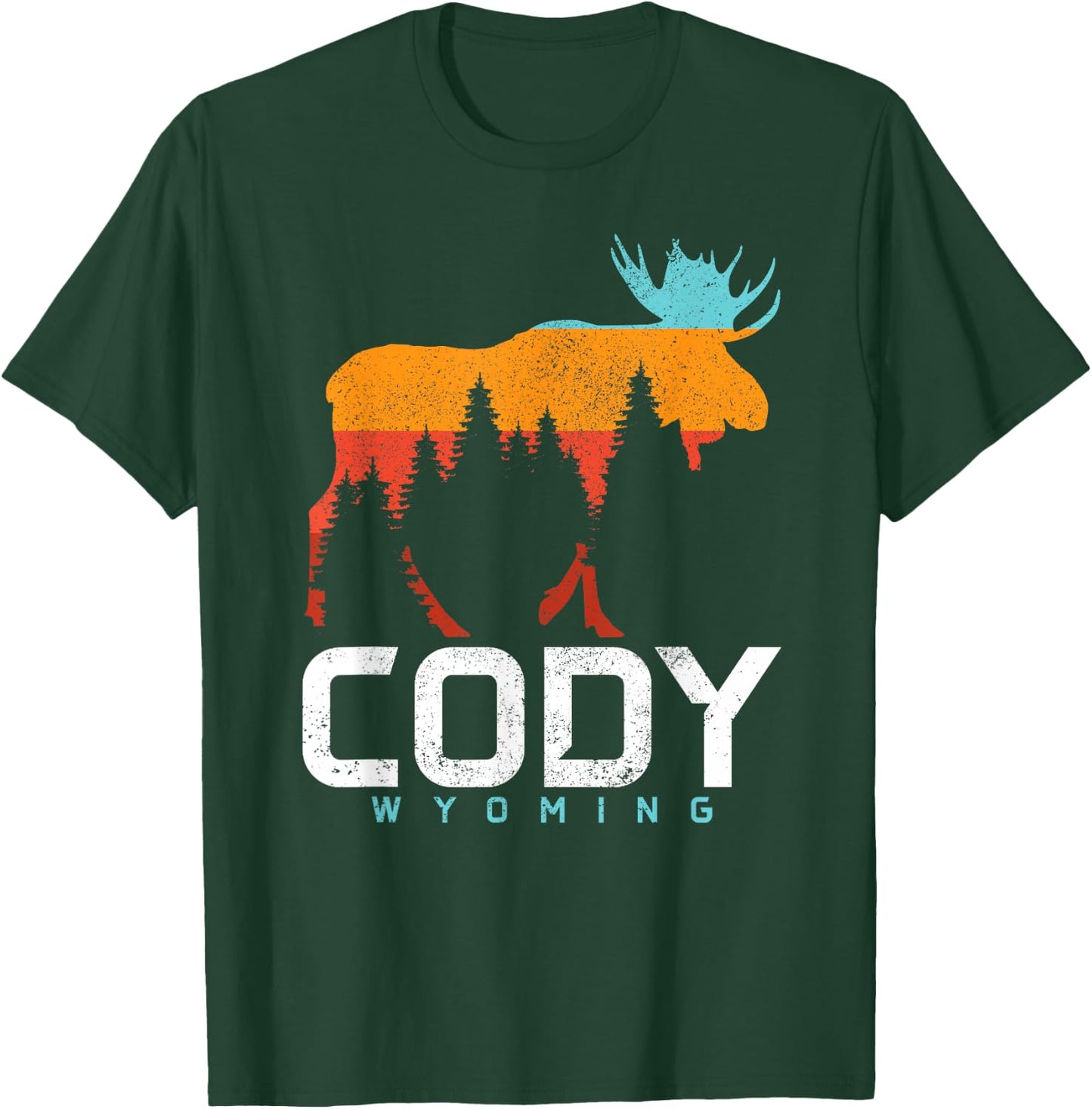 Cody Wyoming Vintage Retro Pride Souvenir Moose Nature T-Shirt - T-Shirt | Forest