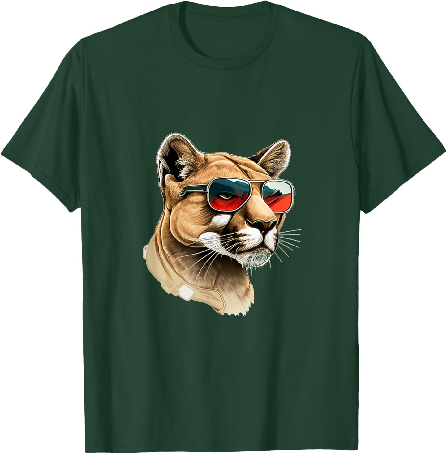 Funny Cougar with Sunglasses T-Shirt - T-Shirt | Forest