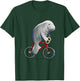 Manatee Riding Bicycle Cute Biker Cyclist T-Shirt - T-Shirt | Forest