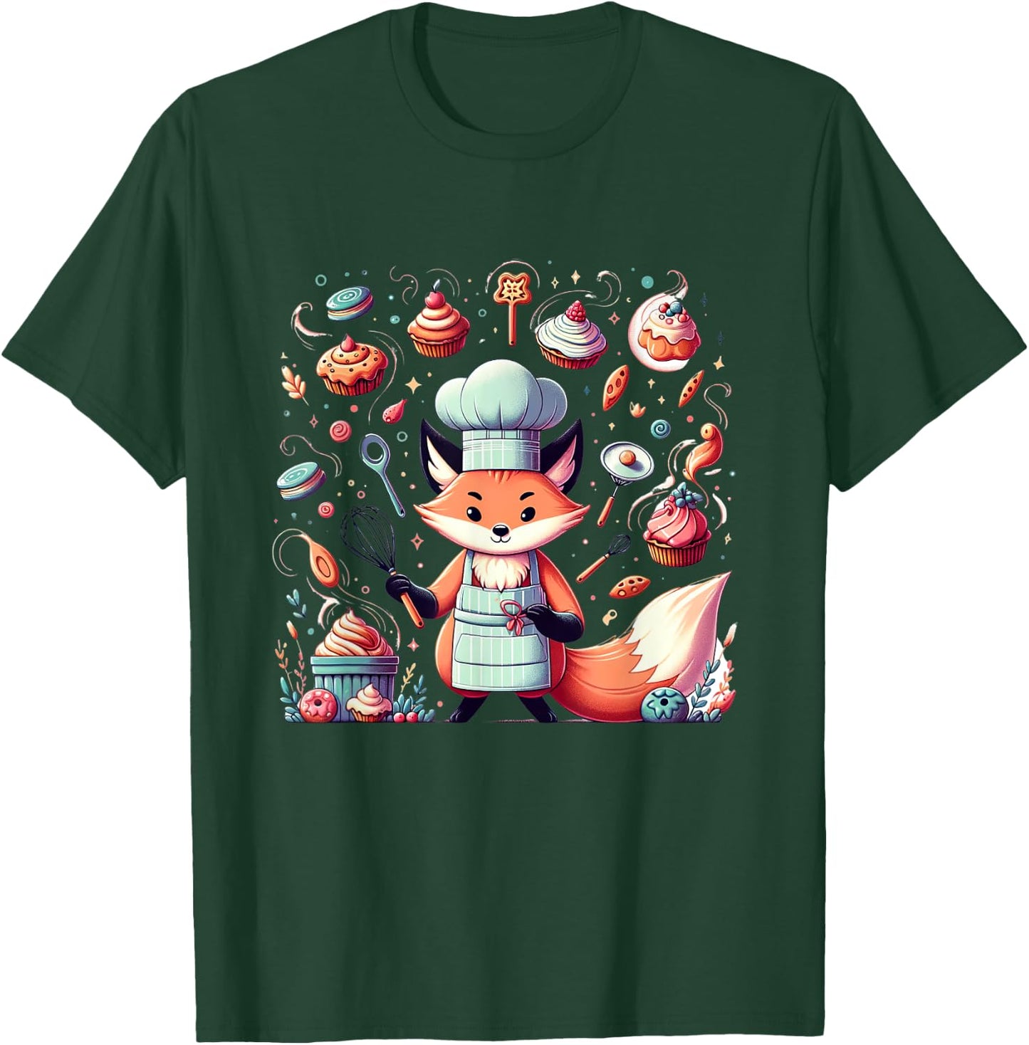 Magical Baker Fox in Enchanted Kitchen T-Shirt - T-Shirt | Forest