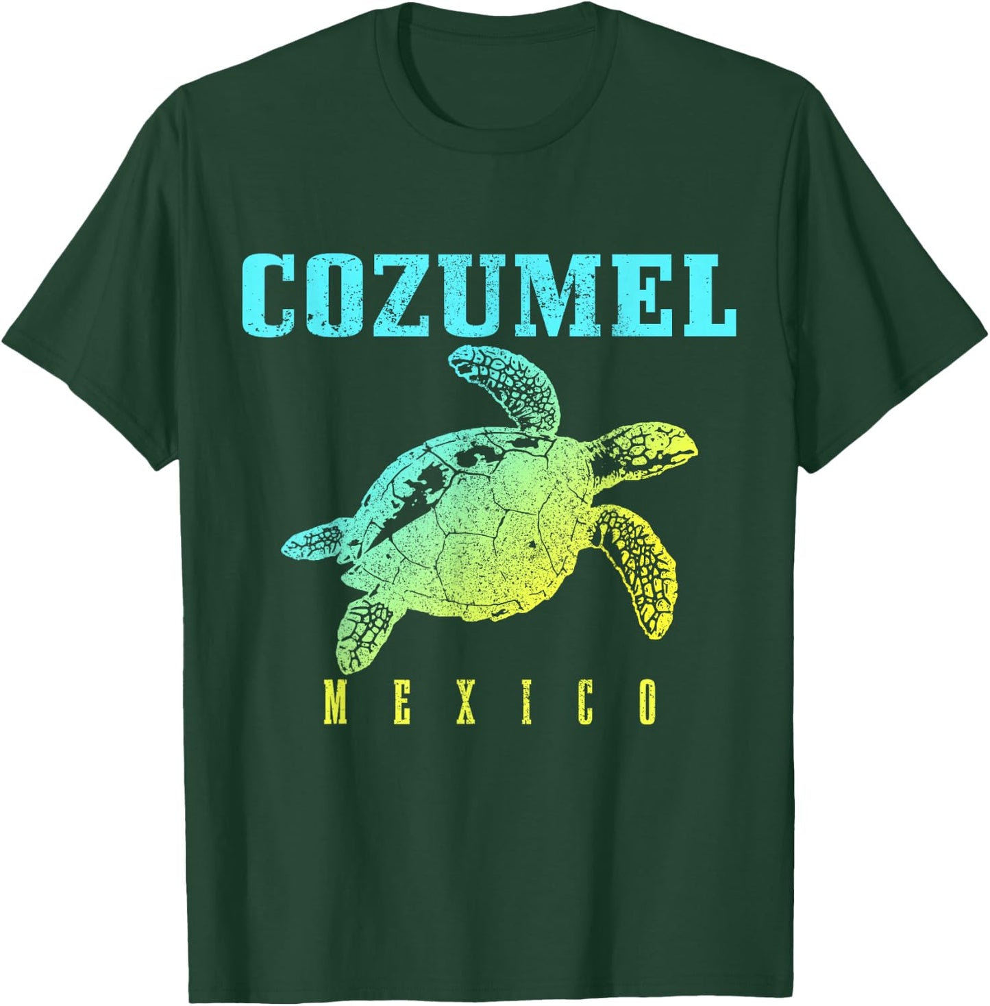 Cozumel Beach Mexico Sea Turtle Surfer Scuba Diving T-Shirt - T-Shirt | Forest