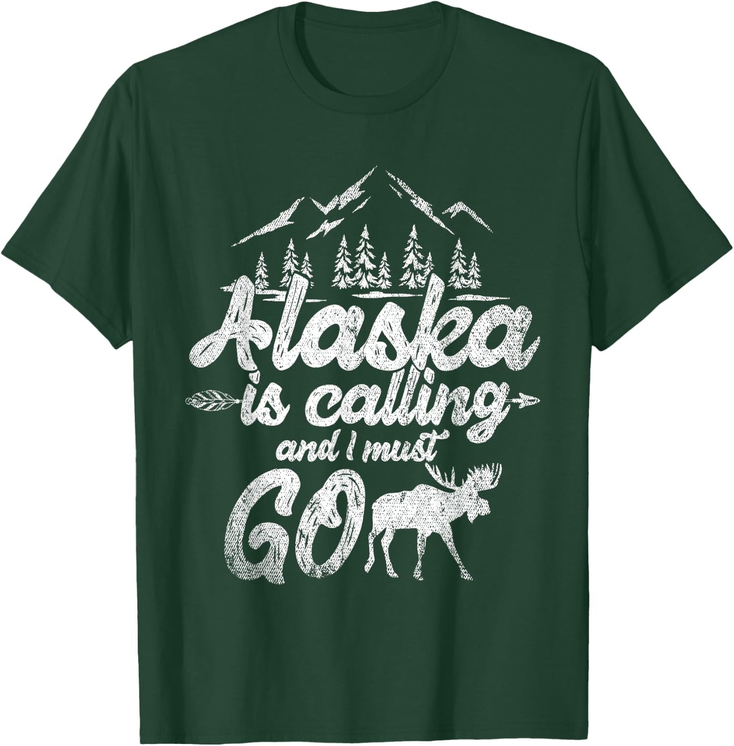 Mountain Hiking Nature Forest Animal Elk Funny Alaska T-Shirt - T-Shirt | Forest
