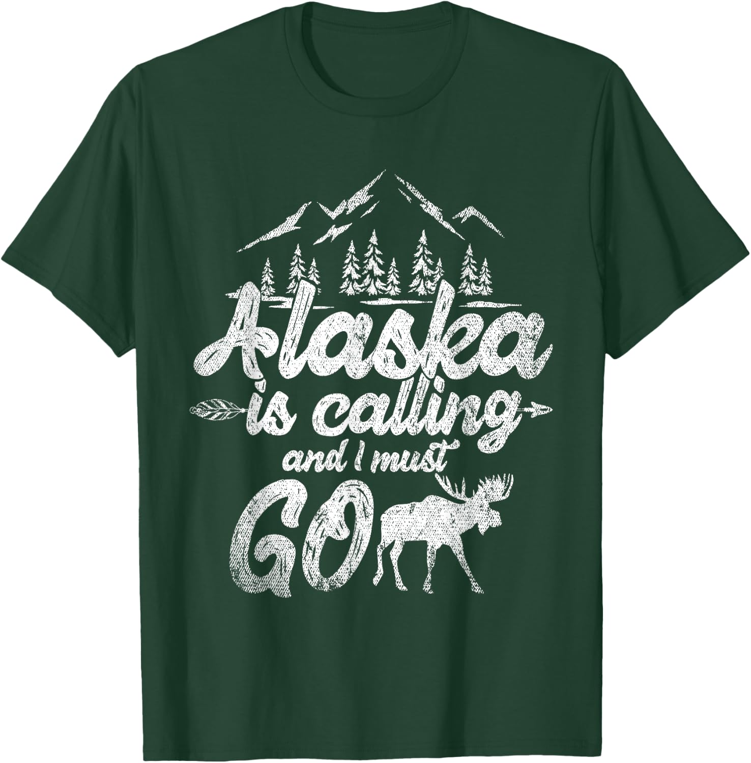 Mountain Hiking Nature Forest Animal Elk Funny Alaska T-Shirt - T-Shirt | Forest