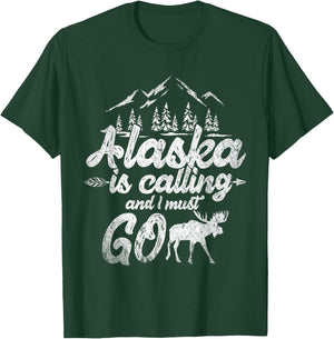 Mountain Hiking Nature Forest Animal Elk Funny Alaska T-Shirt - T-Shirt | Forest