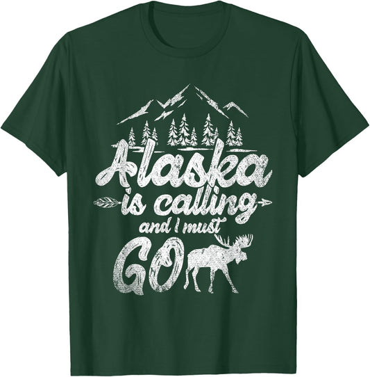 Mountain Hiking Nature Forest Animal Elk Funny Alaska T-Shirt - T-Shirt | Forest