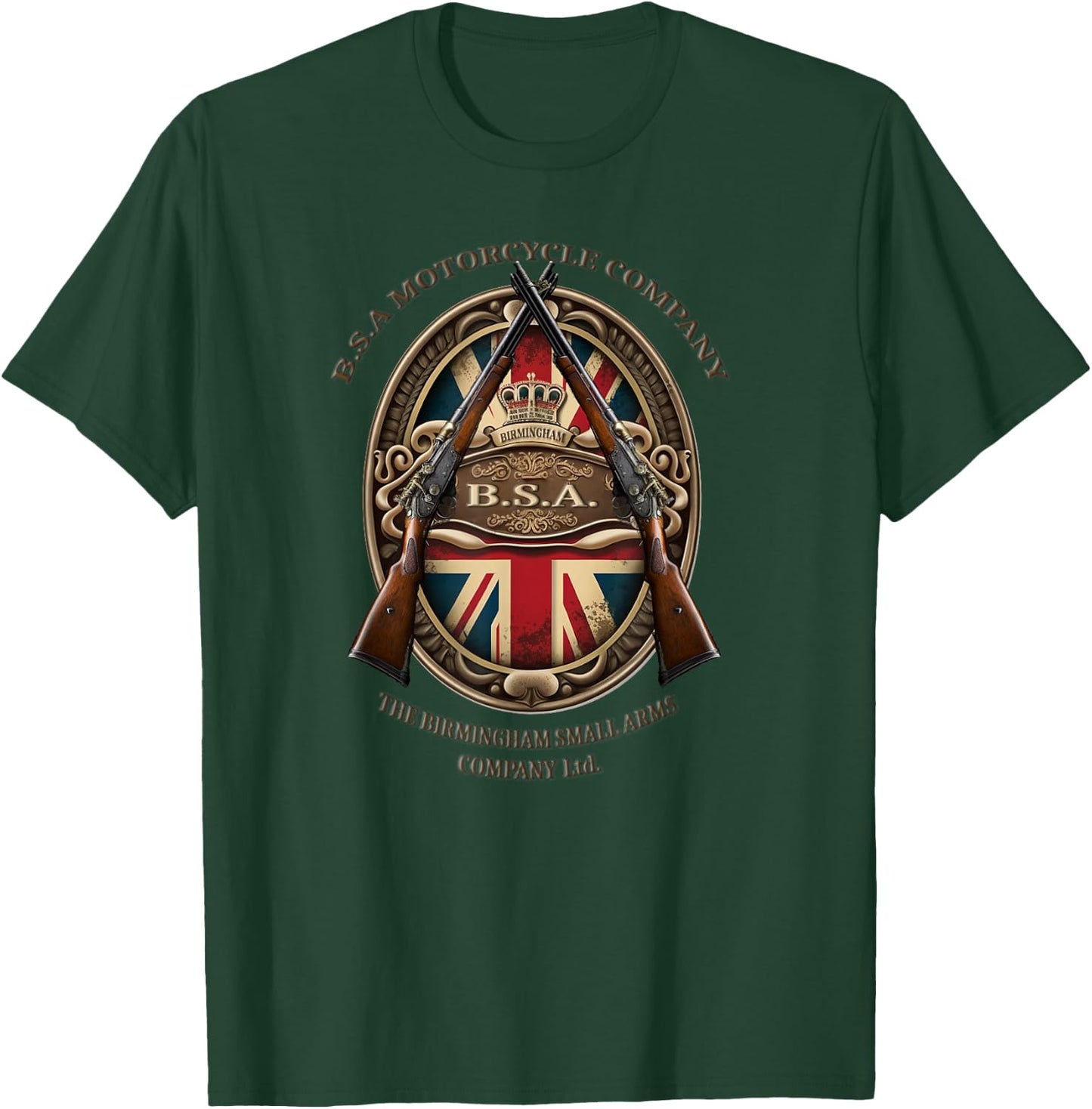 BSA Vintage style motorcycle retro badge T-Shirt - T-Shirt | Forest