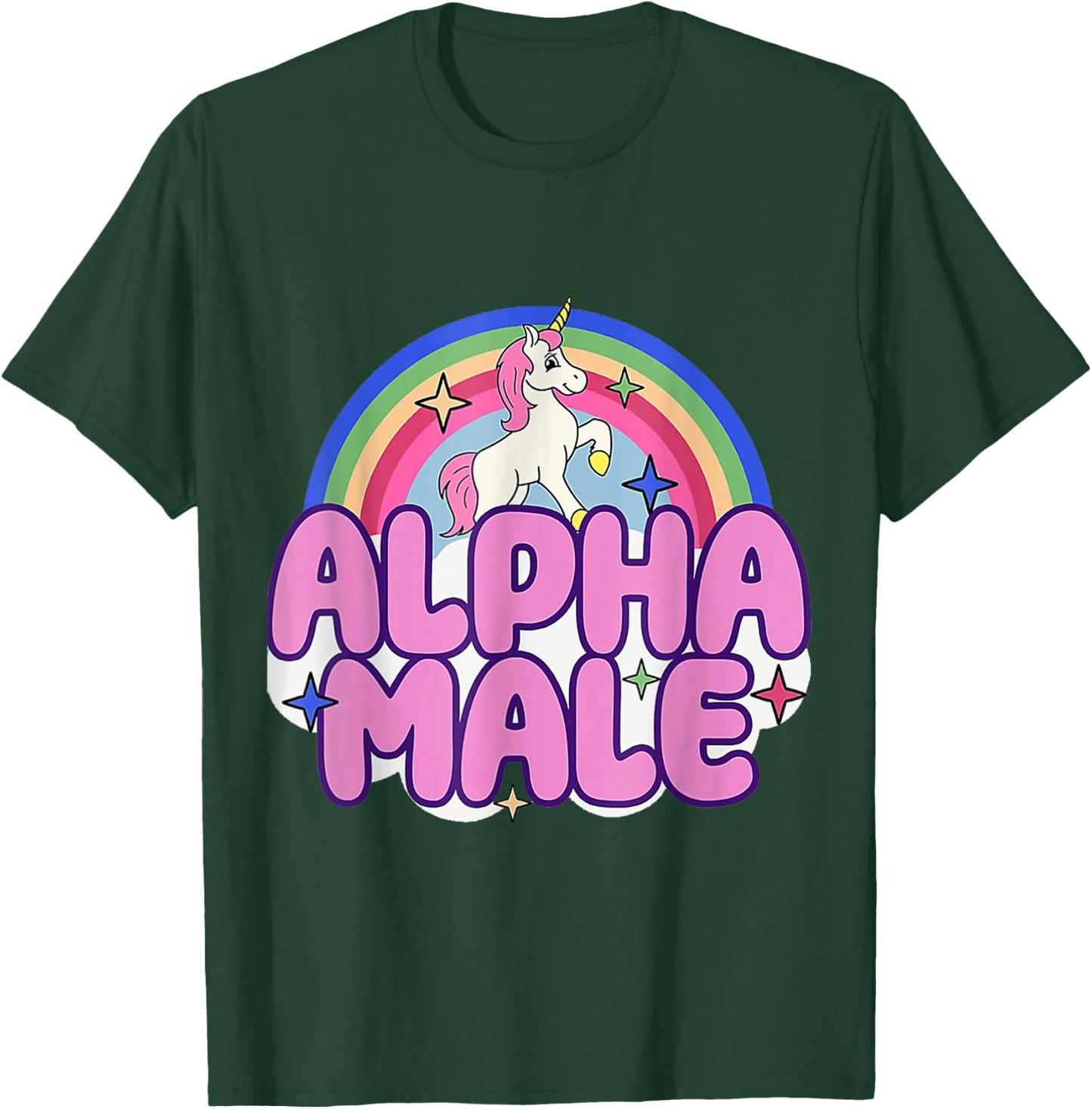 Ironic Alpha Male Unicorn Rainbow Women T-Shirt - T-Shirt | Forest