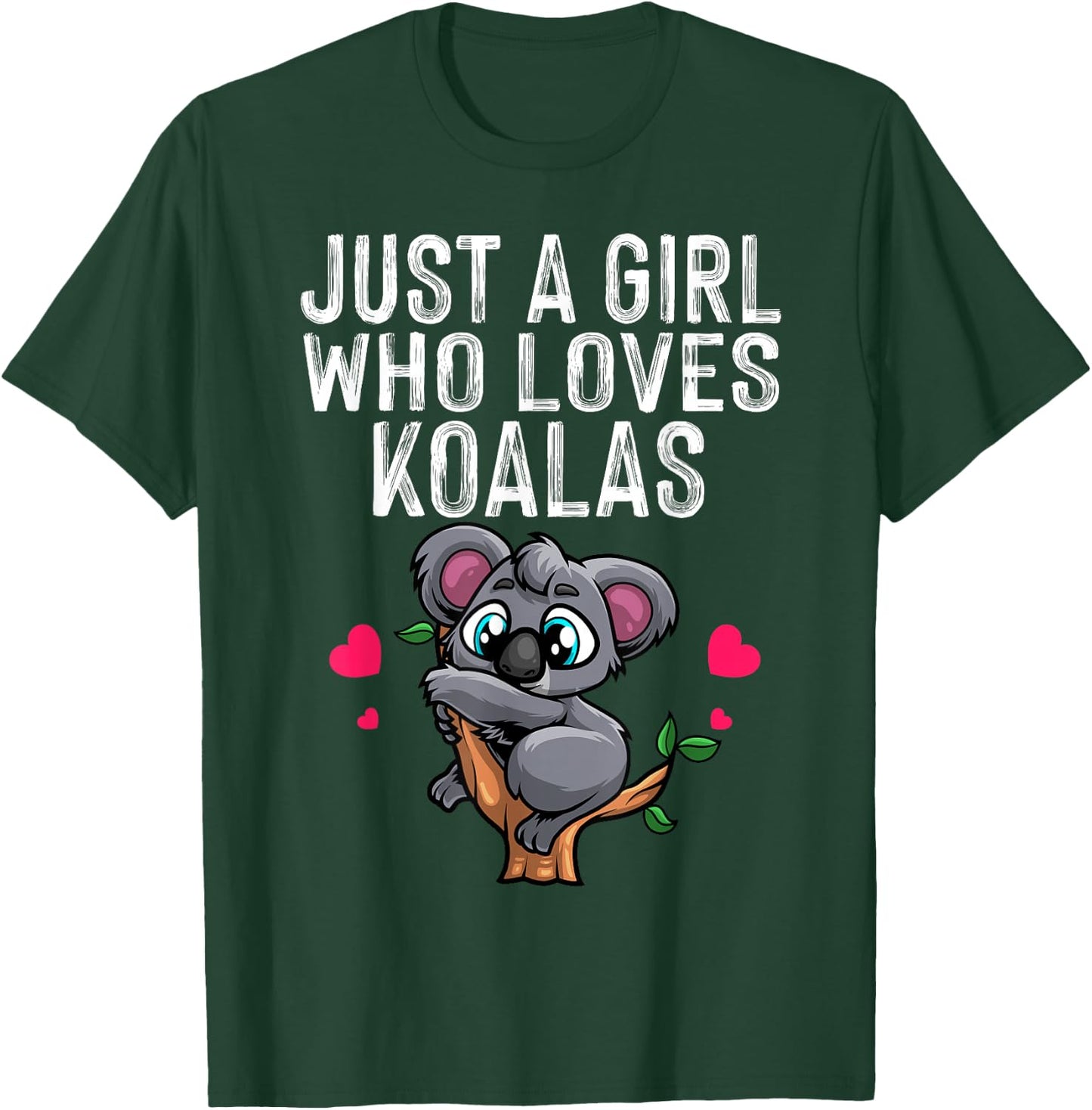Funny Koala Bear for Girls Women Australian Animal Hearts T-Shirt - T-Shirt | Forest