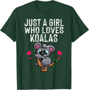 Funny Koala Bear for Girls Women Australian Animal Hearts T-Shirt - T-Shirt | Forest
