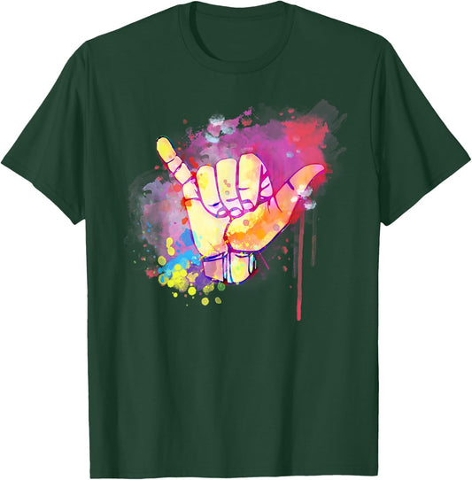Cute Hawaiian Shaka Sign Colorful Classic Retro 80's Summer T-Shirt - T-Shirt | Forest