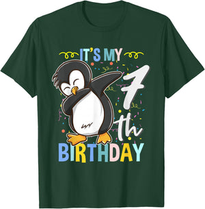 Its My 7th Birthday Dabbing Penguin T-Shirt - T-Shirt | Forest